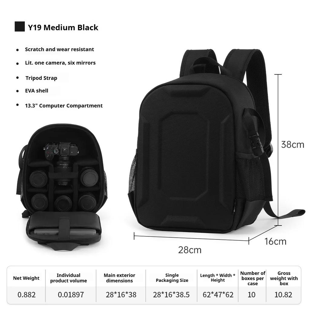 YAKUSS EVA Hard Case Camera Bag Professional Protective Backpack SLR Camera Storage Backpack With Computer Compartment