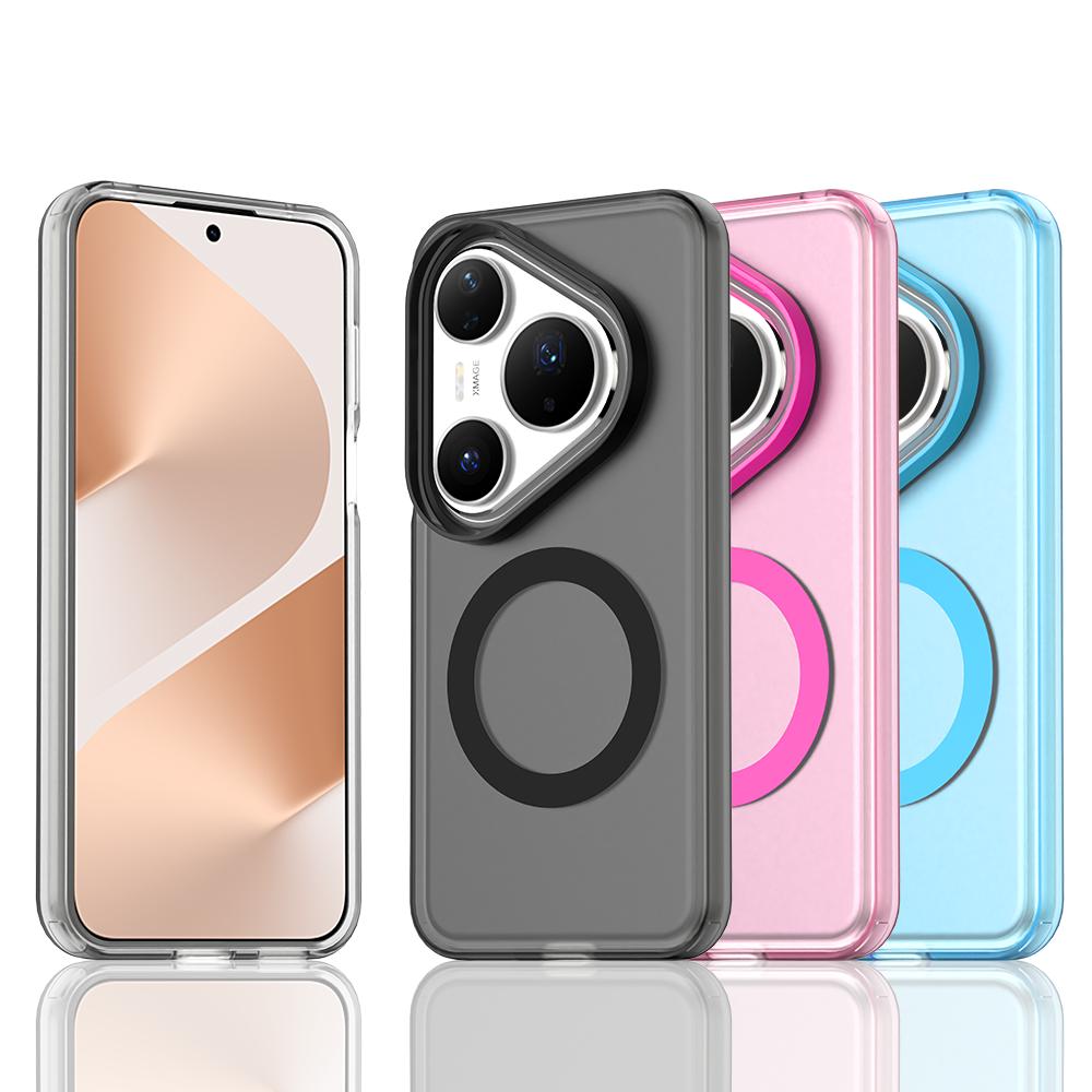 Magnetic Wireless Charging Case For Huawei Pura 80 Pro 80 Ultra P80 5G Cover Candy Colors Transparent Back Shell Fundas Coque