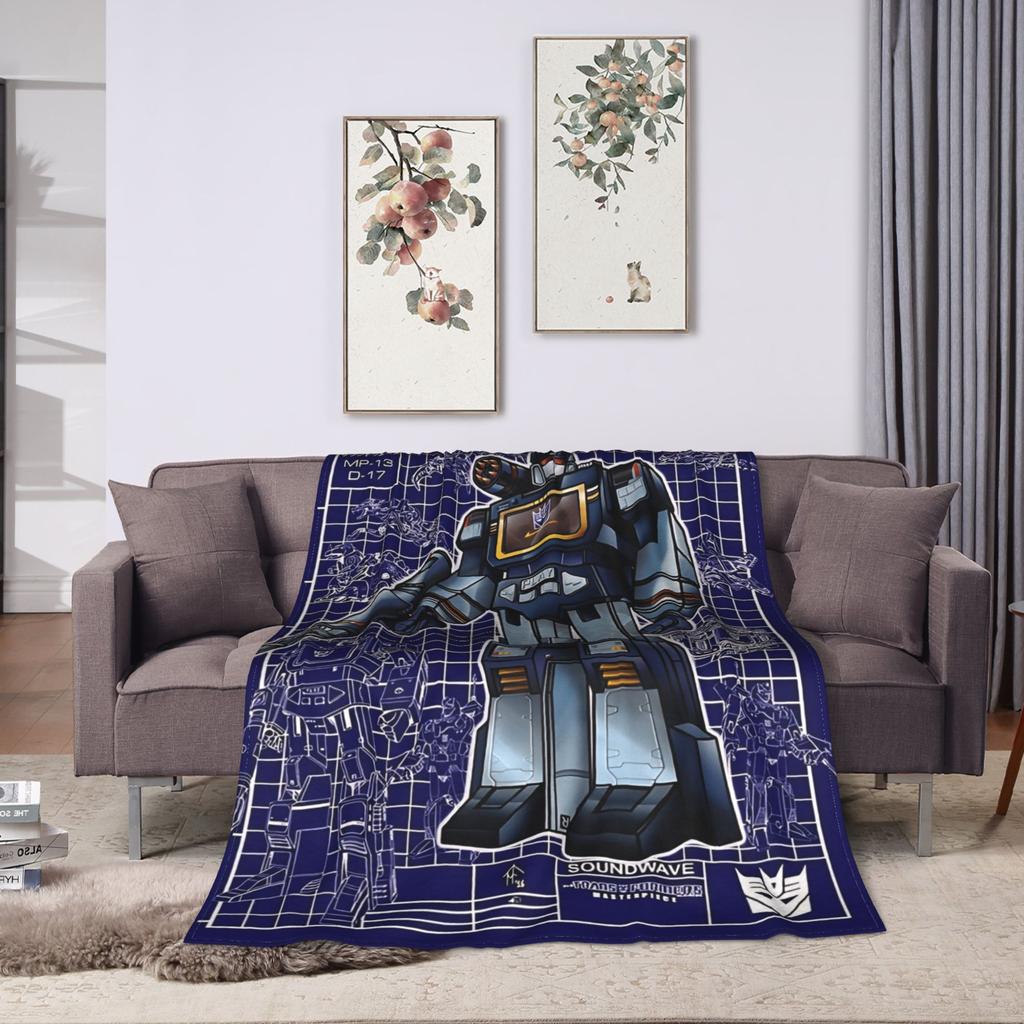 T-Transformers G1 Soundwave Warm Blanket  Kids Plush Bedding Throws Fashion Living Room Flannel Bedspread Sofa Bed Cover
