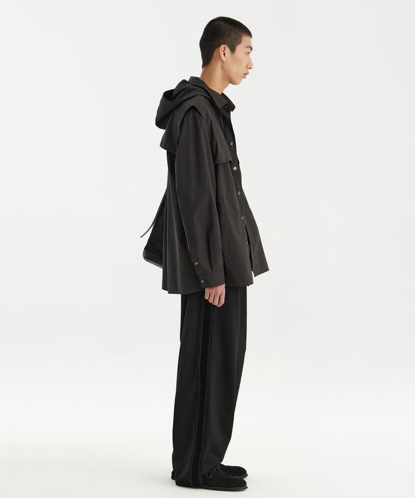 YOUTH Detachable Hooded Shirt - Charcoal Gray