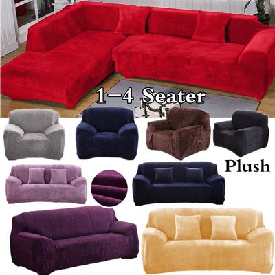 Mode 1-4 zitplaatsen dikke pluche fauteuil bankhoezen Retro fauteuil bankhoes zachte bank hoes