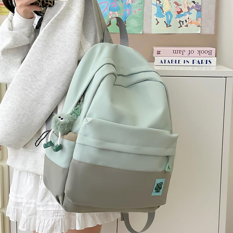 Student Schoolbag Female Large Capacity Backpack Color Block Girls Backpack