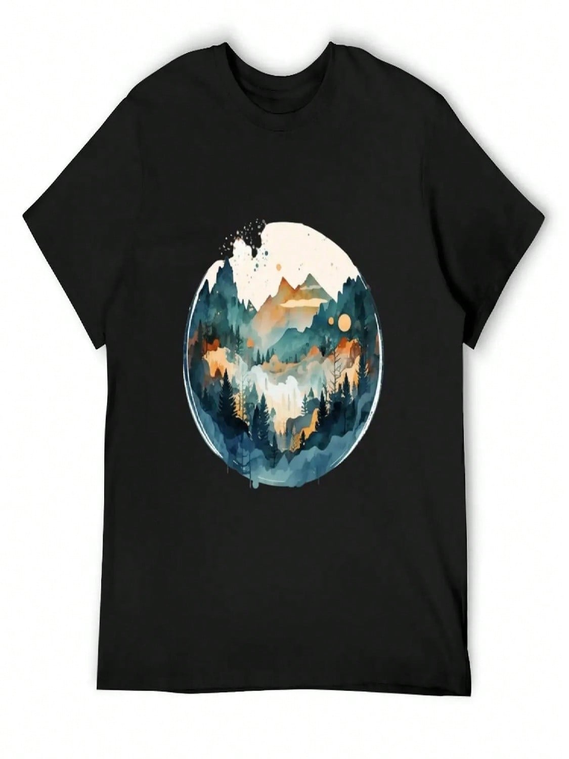 Watercolor Forest T-Shirt Sweat Tshirts Personalised Vintage Anime Shirt Custom T Shirt Vintage T Shirt unisex S разноцветный