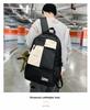 Harajuku Style Color Block Backpack: Unisex Korean Version for High School and College Students