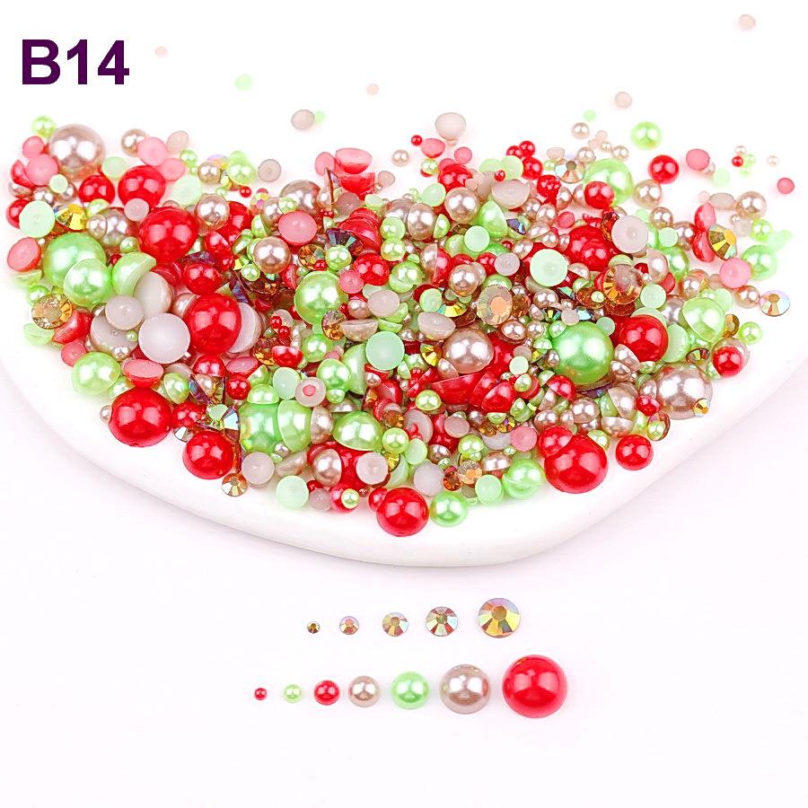 Mixed 2mm-10mm Half-Round AB Plated Resin Pearls - DIY Accessories