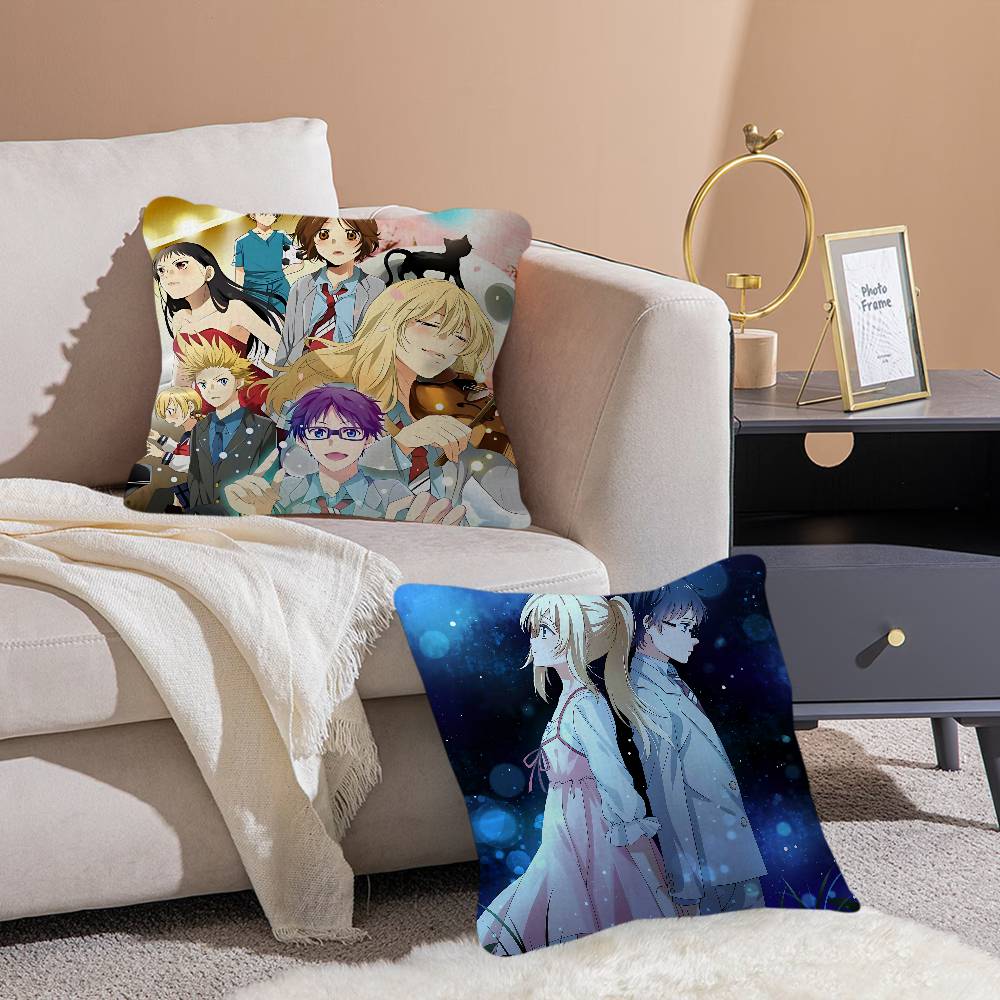 Anime Y-Your L-Lie In A-April Kissenbezug 30x50 Polyester Sofakissen Dekorative Zierkissen Heimdekoration Kissenbezug