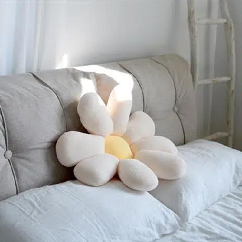 

Маленькая подушка с цветком ромашки, милая плюшевая подушка с цветком солнца, диван-кровать, подушка для гостиной, подушка для спальни 60CM