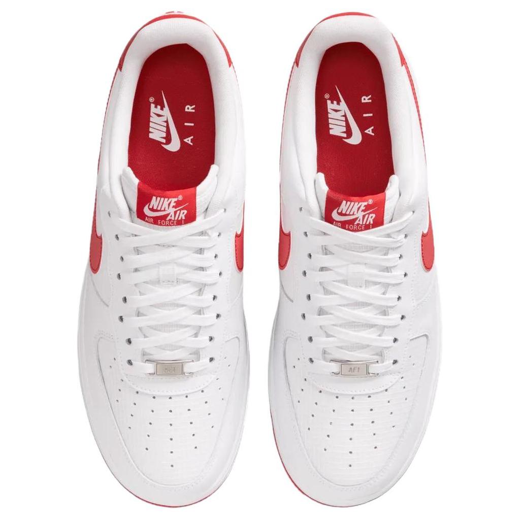 Nike Air Force 1 07 Lv8 Bequeme Passform Low-Top Sneaker Unisex-Sneaker Weiß Rot IR0952-101