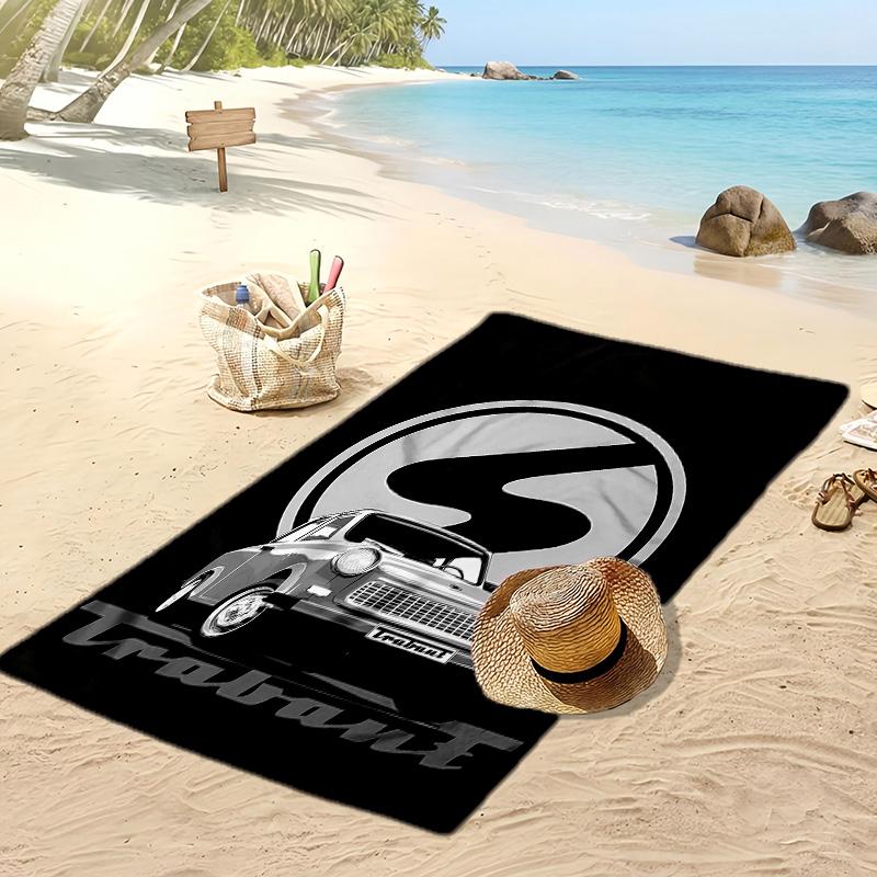Trabant 601 Bedrucktes Schnelltrocknendes Strandtuch Super Saugfähiges Weiches Leichtes Badetuch für Pool Sommerreisen