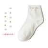 Black/White Korean Reto Pearl Socks Women Elastic Cotton Handmade Meias Creative Socks Harajuku Calcetines Mujer