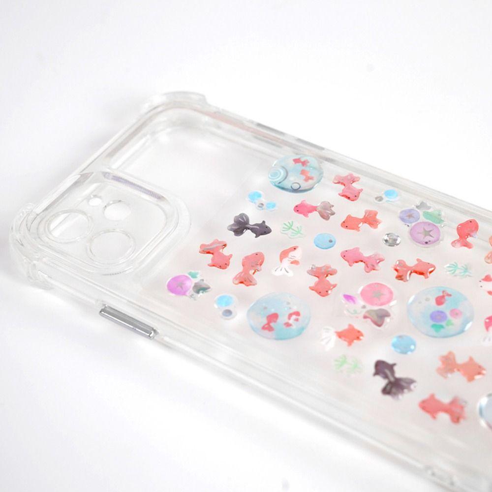 Cartoon Crystal Glue Sticker Goldfish Phone Case Decoration New Phone Case Sticker