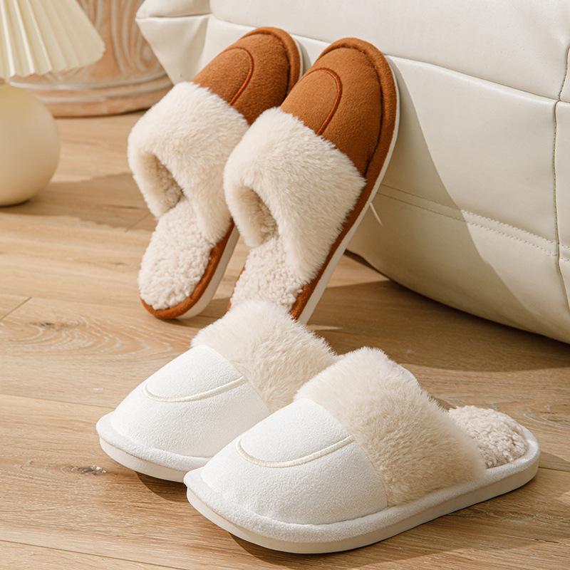 Winter Warme Fleece Hausschuhe für Herren und Damen Rutschfest Indoor Weiche Sohle Gemütliche Hausschuhe