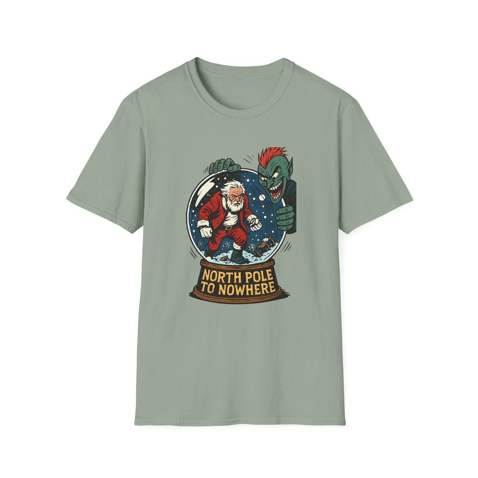 Unisex Softstyle T-Shirt Mens Womens Tees Top Santa Snow Globe Punk Elf Christmas Holiday 3XL