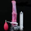 Dildo realist mare pentru cal cu ejaculare și ventuză Silicon Spray Lichid Penis Squirting Jucării Sexuale Colorate pentru Stimulare Vaginală, Clitoriană și Anală