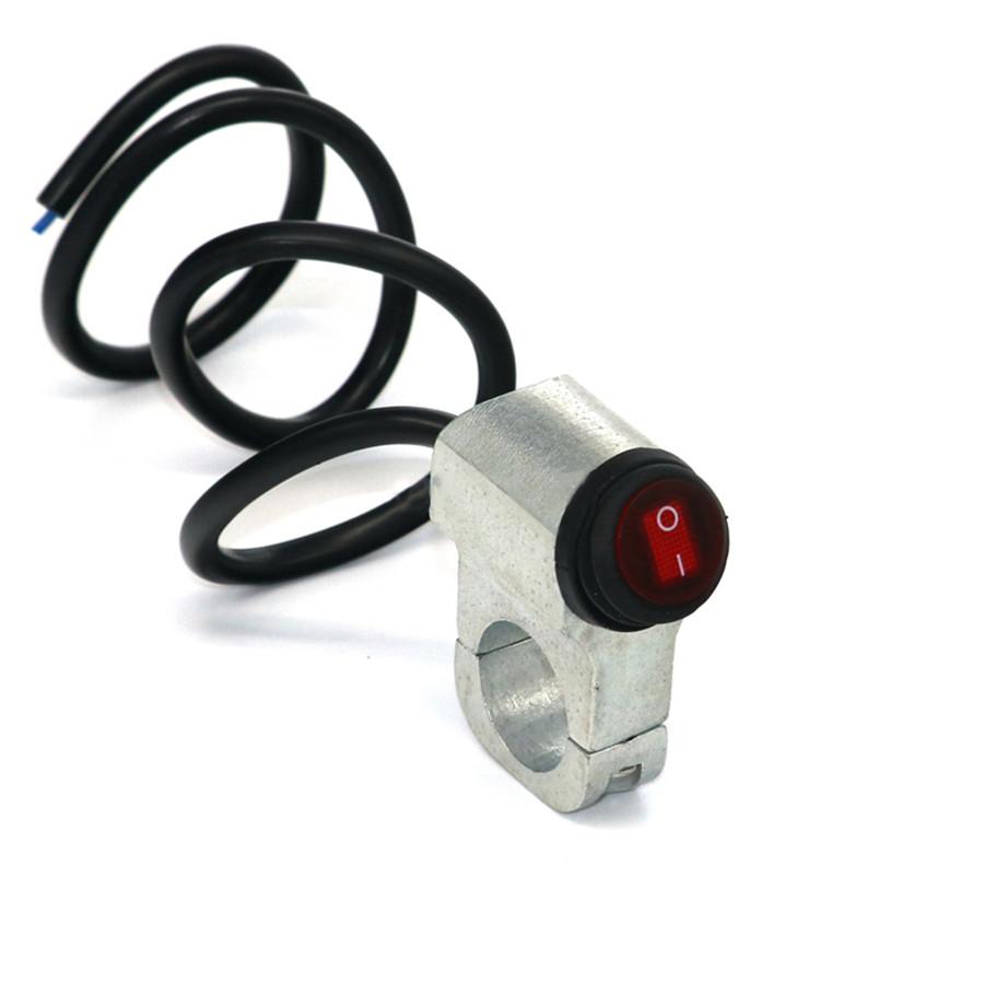 12V 16A Universal Motorcycle 7/8" 22mm Handlebar Headlight Switch Control W/ LED