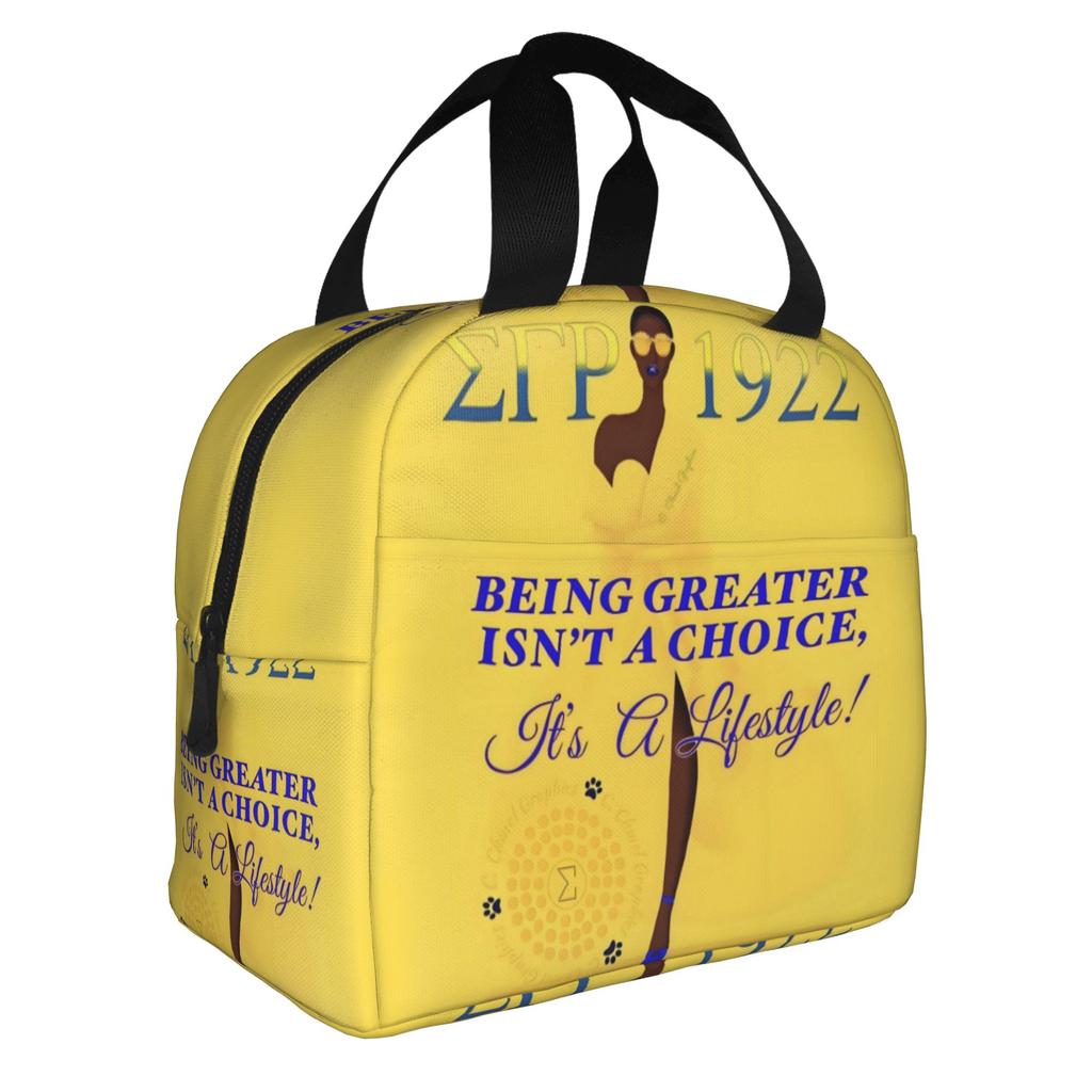 SGRHO1922 Sigma Gamma Rho Insulated Lunch Bag for School Office African American Sorority Portable Cooler Thermal Bento Box