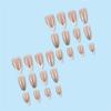 Medium Length Artificial Nail Press On Nail Sparkling Full Cover Stick On Nail White French Tip False Nail for Woman