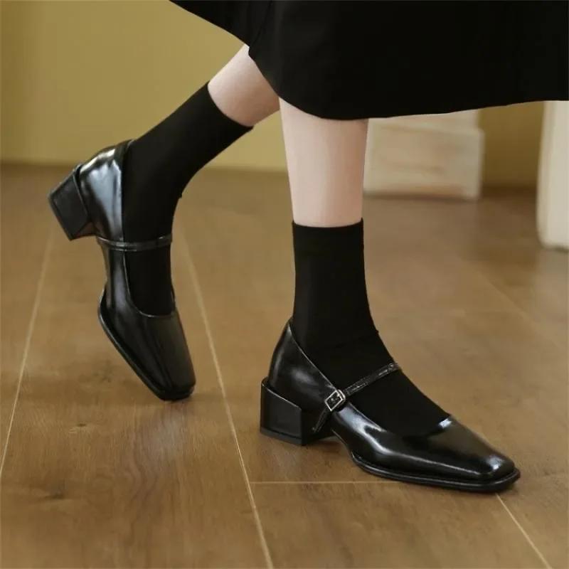 Shallow Mouth Shoes On Heels Square Toe Female Footwear Casual Sneaker Clogs Platform 2024 Fashion Women's Summer New Dress