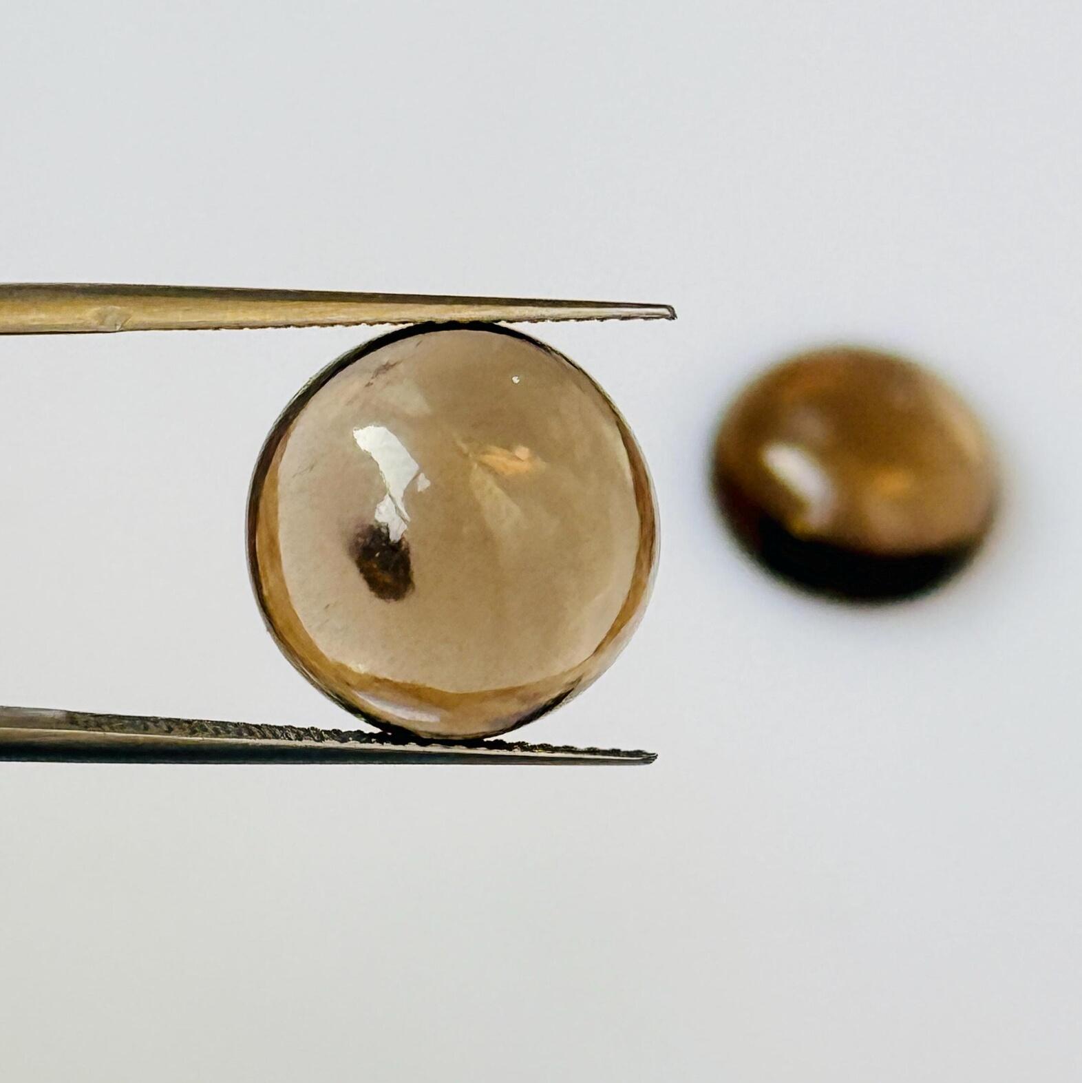 Smoky Quartz Round Cabochon, Natural Smoky Quartz Gemstone, Brown Quartz Cabochon for Jewelry Making, Loose Smoky Quartz Stone 12mm 12mm (1 piece)