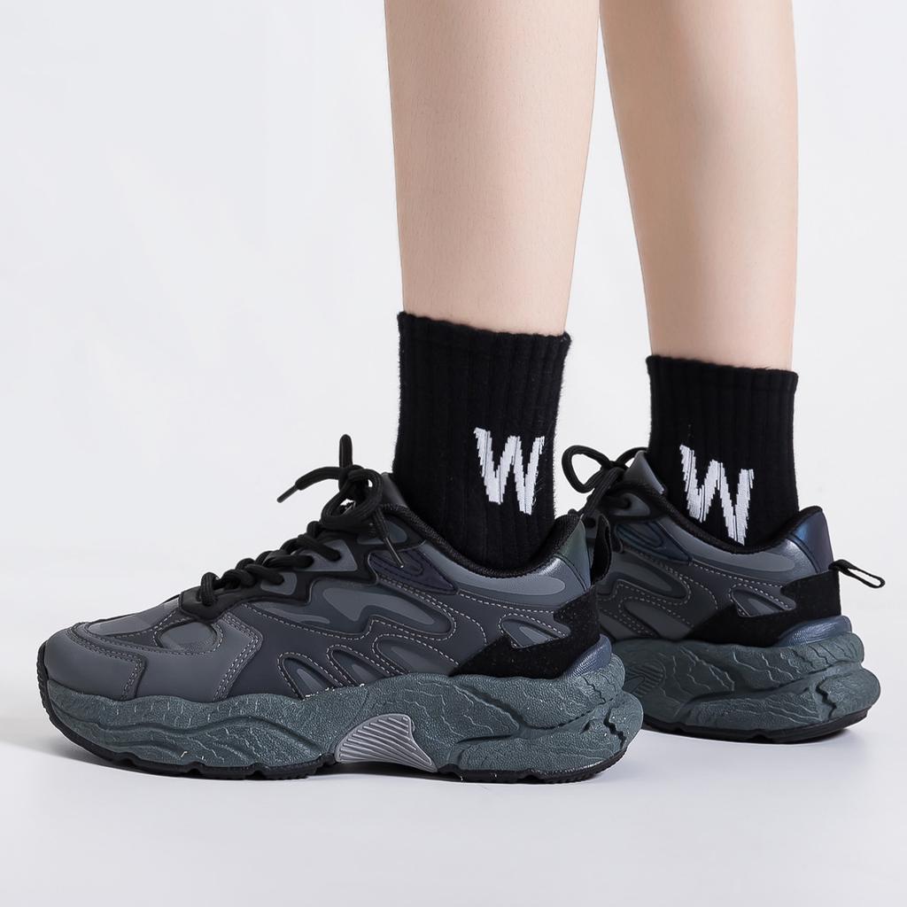 Tide Thick-soled Black Dad Shoes Women's Autumn Thick-soled Casual Sports Shoes Women's New Color Matching Running Women's Shoes