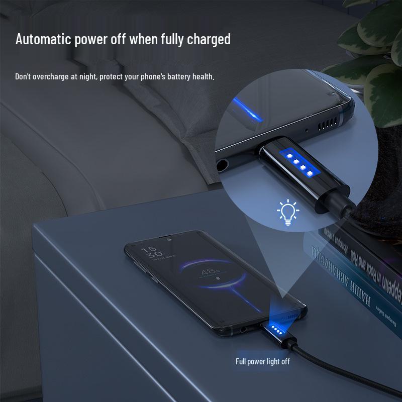 Auto Power-Off Marquee Display Cable for Huawei Type-C & Apple, 6A Fast Charging.