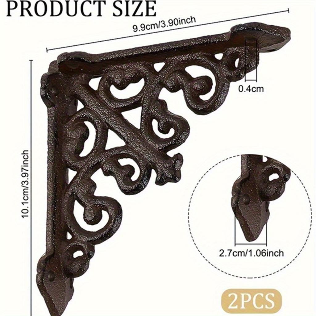 1/2 ks Litinové policové konzoly Nábytek Kovové Nástěnné Policové Podpěry Držáky Kování Multifunkční