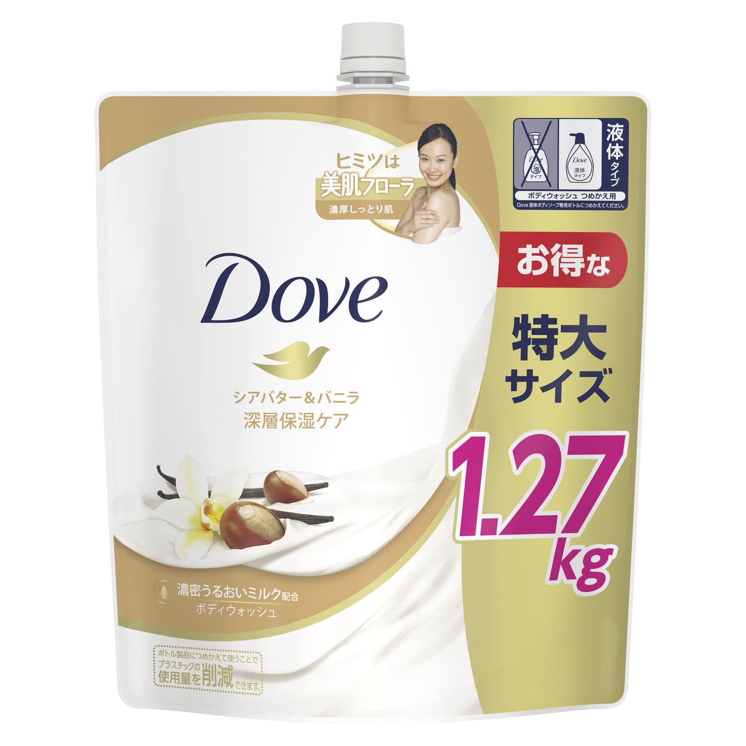 

Мыло для тела Dove с маслом ши и ванилью, сменный блок, большая емкость 1270 г