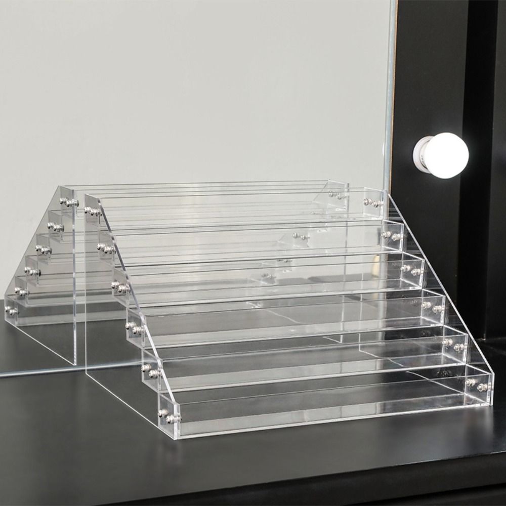 3/4/5 Tier Desktop Display  Risers Stand Clear Makeup Shelves  Nail Polish Display
