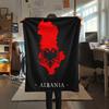 1pc Republic of Albania Print Flannel Blanket, High Quality Comfortable for All Seasons, Home Decor, Warmth and Comfort, Perfect for Christmas Gifts79