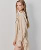 Bikini Bender Simple Loose Fit Long Sleeve Shirt Cover-Up - Beige