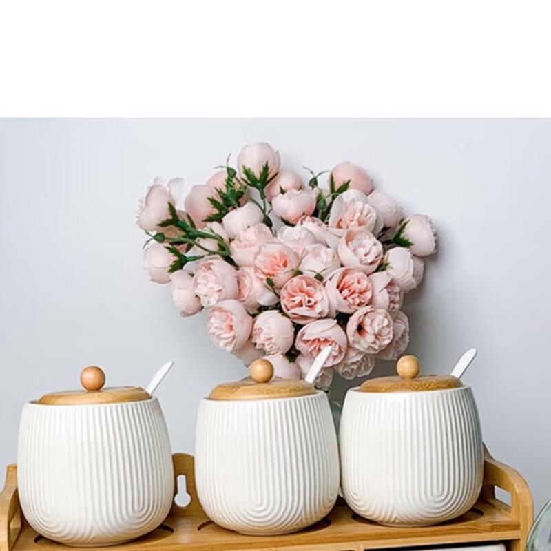 LISM 3-Piece Condiment Jar Set with Tray