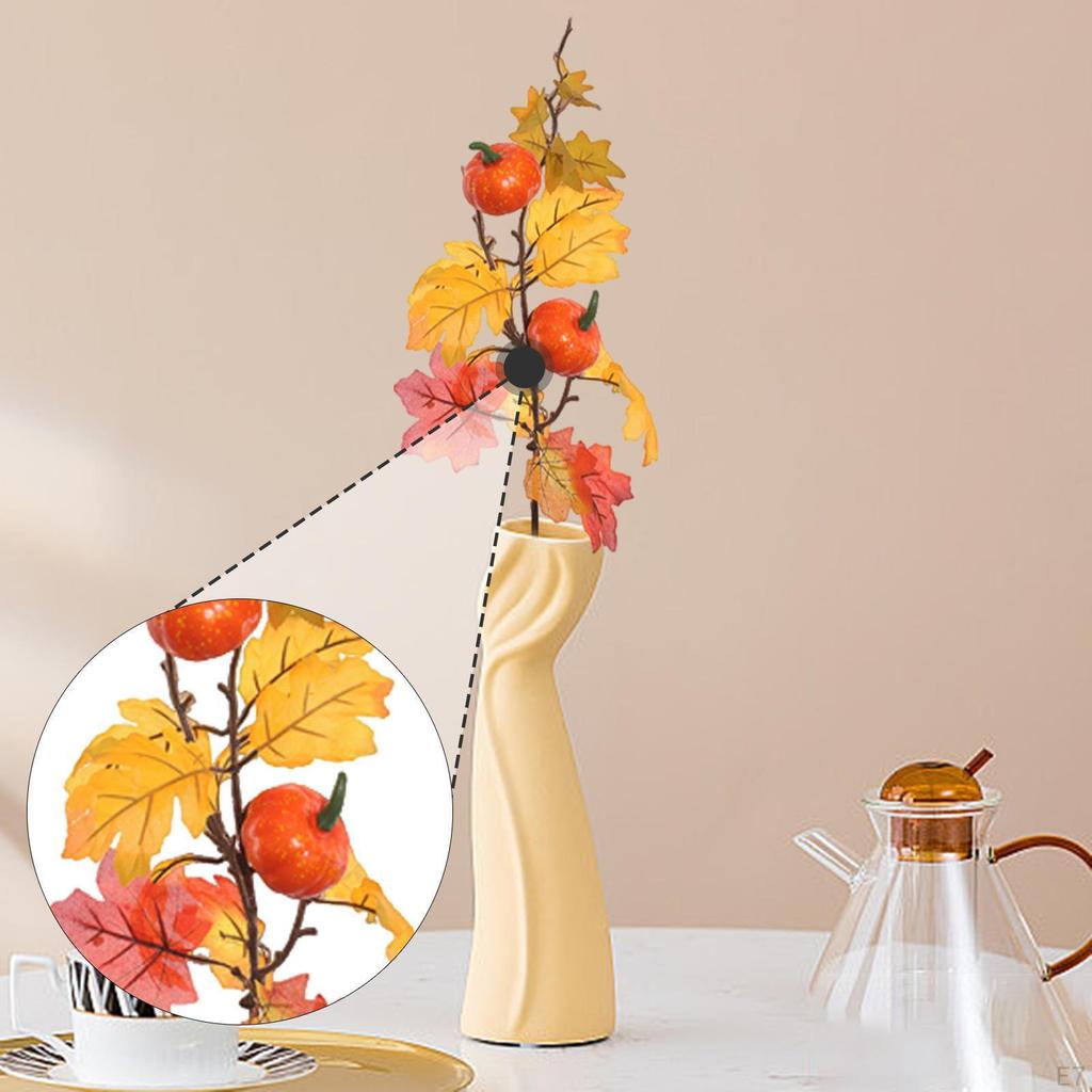 Artificial Maple Leaves Branch Fake Plant Fall Pick for DIY Wreath Floral Arrangement