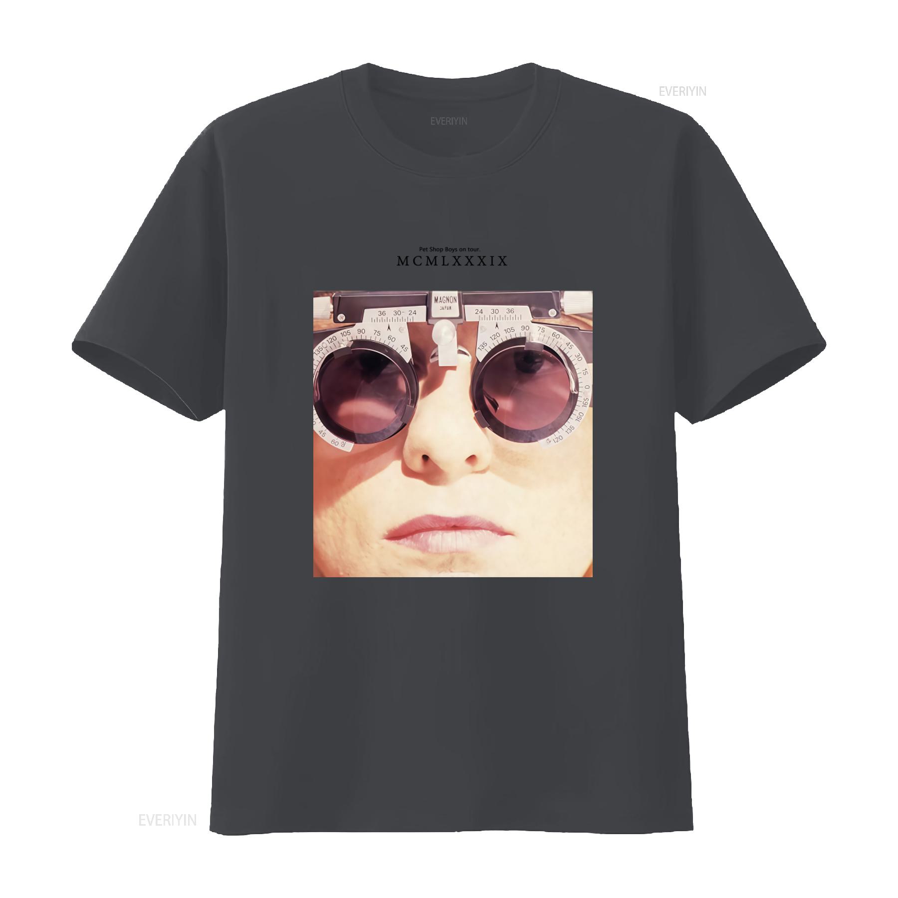 

Optometry Themed Cotton T Shirt Full Size Pet Shop Boys On Tour Design vintage Washed Comfortable Slightly fashion Stylish 4XL