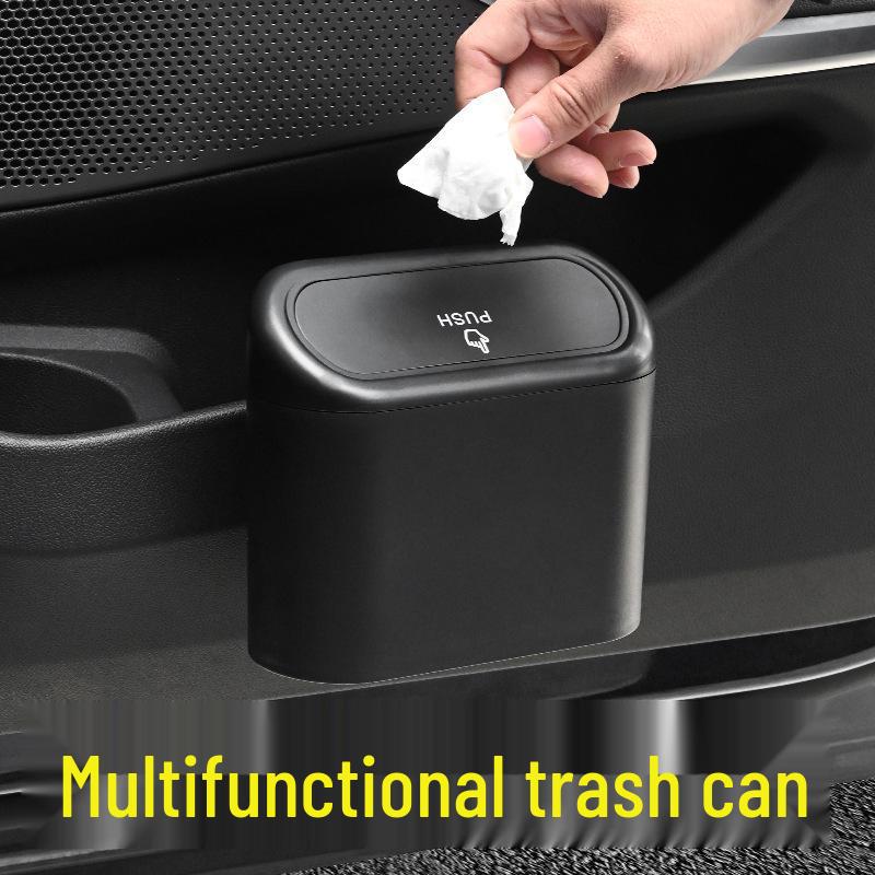 Multi-Function Hanging Car Trash Can and Storage Box