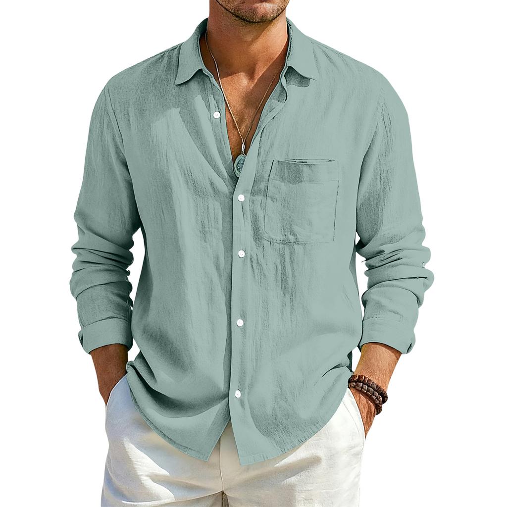 Men's Casual Outdoor Collared Corduroy Long-Sleeve Shirt