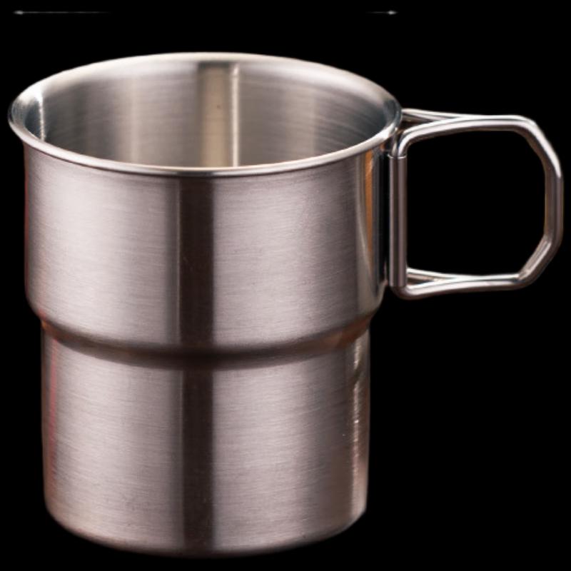 Huilinyang 304 Stainless Steel Camping Mug with Folding Handle