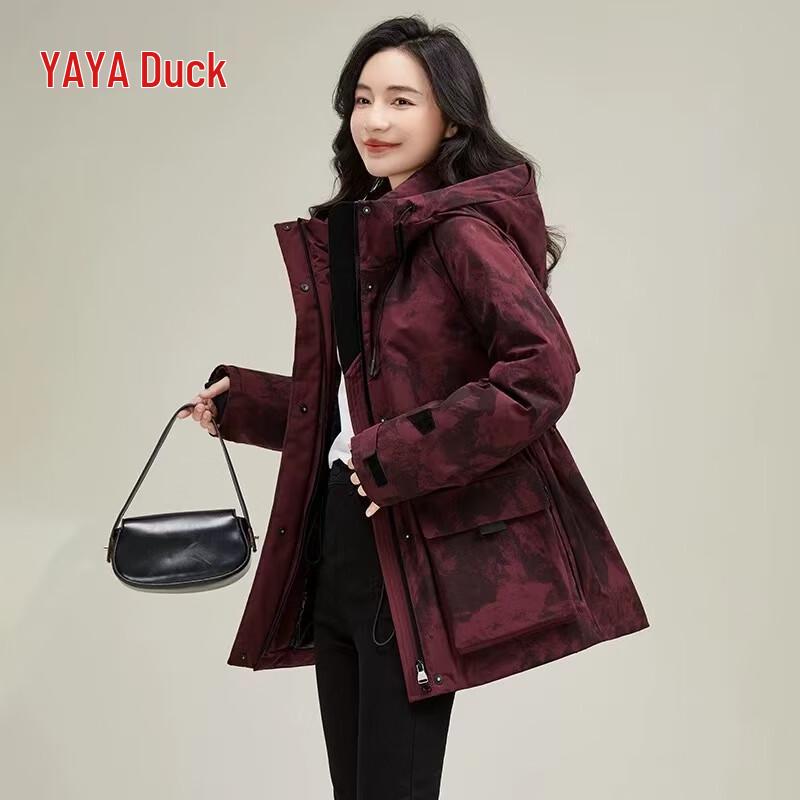 

Yaya Women s Mid-Length Hooded Duck Down Jacket S
