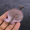 Pink Sea Shell Gemstone Handmade Copper Wire Wrap Jewelry Pendant 2.96" Z8b95