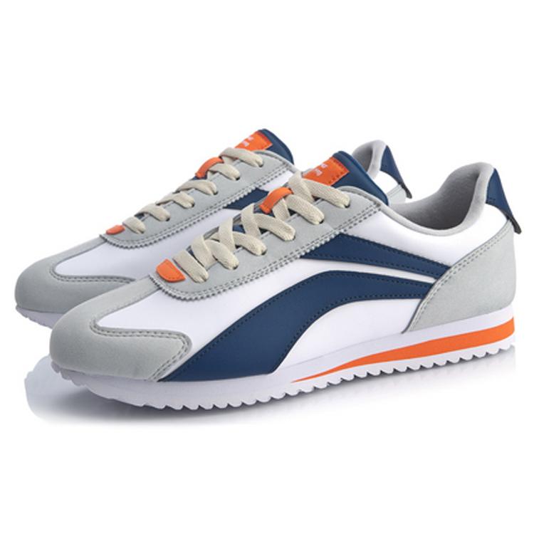 Li Ning 3K Synthetic Leather Non slip Lightweight Low top Sports Casual Shoes Men's White Gray Blue AGCQ019-5