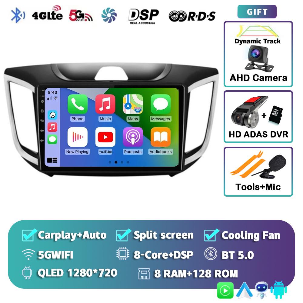 Android 14 Carplay Car Radio For Hyundai Creta ix25 2015-2019 Navigation GPS Multimidia Video Player 2din Head Unit Stereo