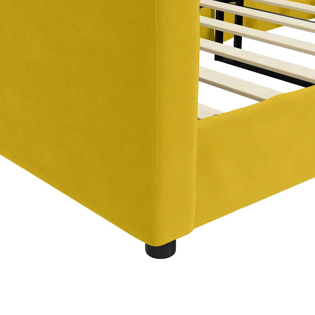 Vidaxl Sofa Z Funkcją Spania, Żółta, 80X200 Cm, Obita Aksamitem
