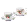 Orchard Garden Cup & Saucer Pair (for Coffee and Tea), 250cc, Microwave-Safe, Bone China, Set of 2, P97887/4911-12