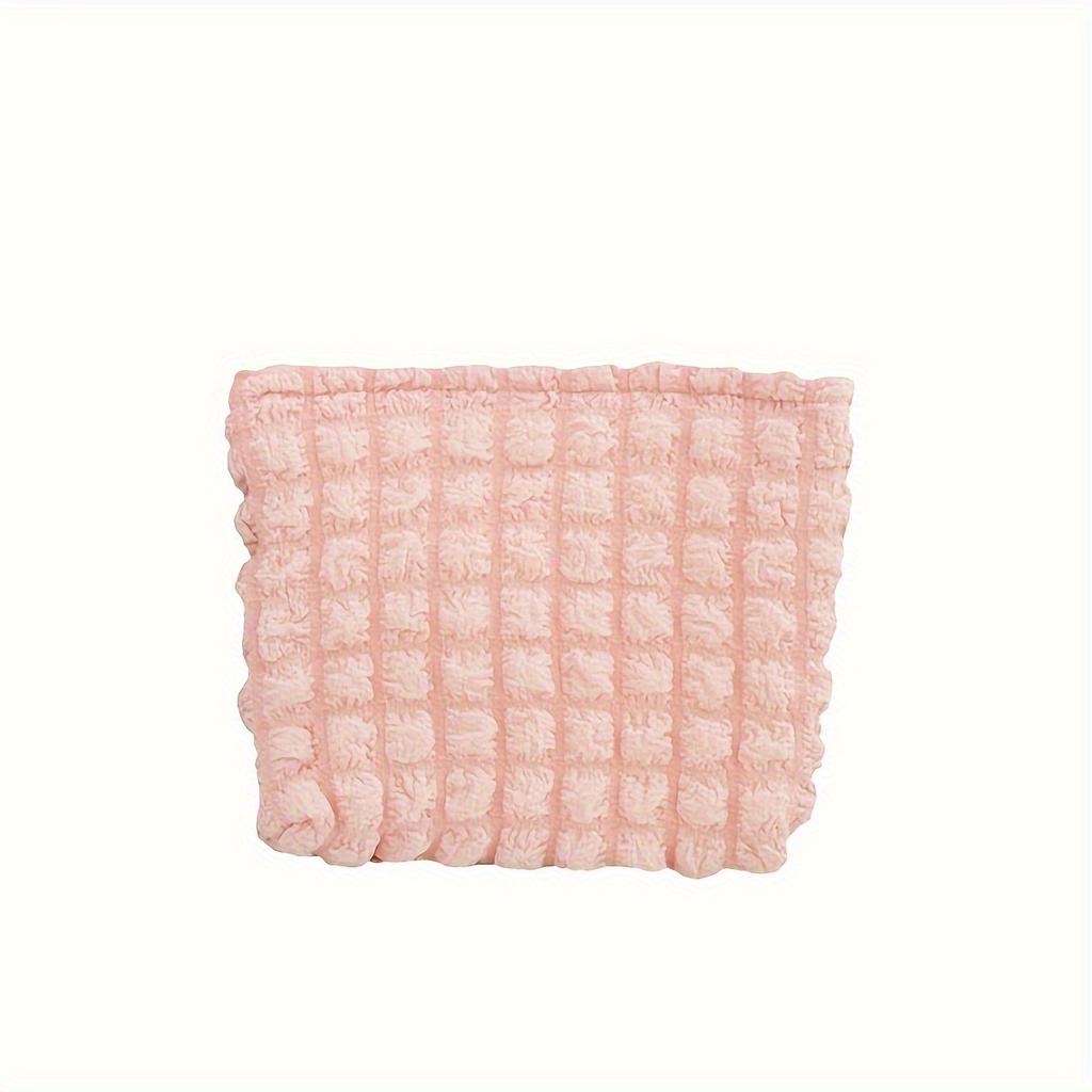 Pink Ins Style Three-Dimensional Cloud Bubble Grid Cosmetic Bag Portable Clutch