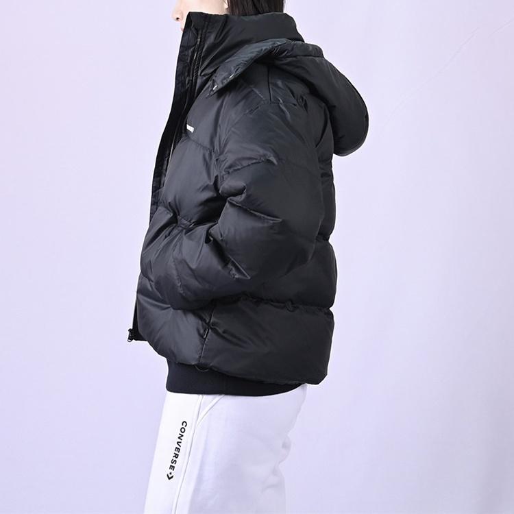 (WMNS) Converse Short Down Textile Jacket Asia Sizing 'Black' Women's 10021998-A01