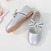 2026 Spring and Autumn New Girls' Leather Shoes Soft Sole Bow Medium Older Children's Princess Children's Single Shoes
