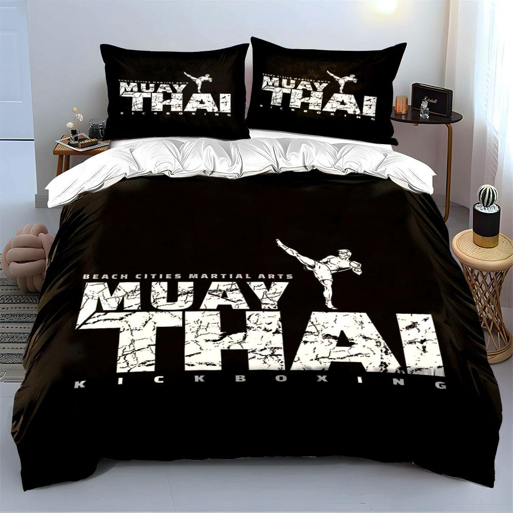 Muay Thai Kickboxing Design Bedding Duvet Cover Set  (1*Duvet Cover 2*Pillowcases, without duvet insert)