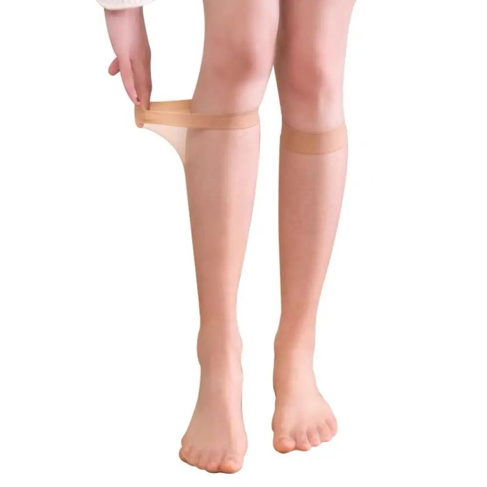 Women Ultra-thin Nylon Stockings Summer Long Socks For Girls Transparent Elasticity Ladies Knee Socks