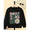 European Sizes Kids' Crewneck Sweatshirt - Floral Pattern with Pink And White, Sportswear And Casual Wear, Soft And Comfortable