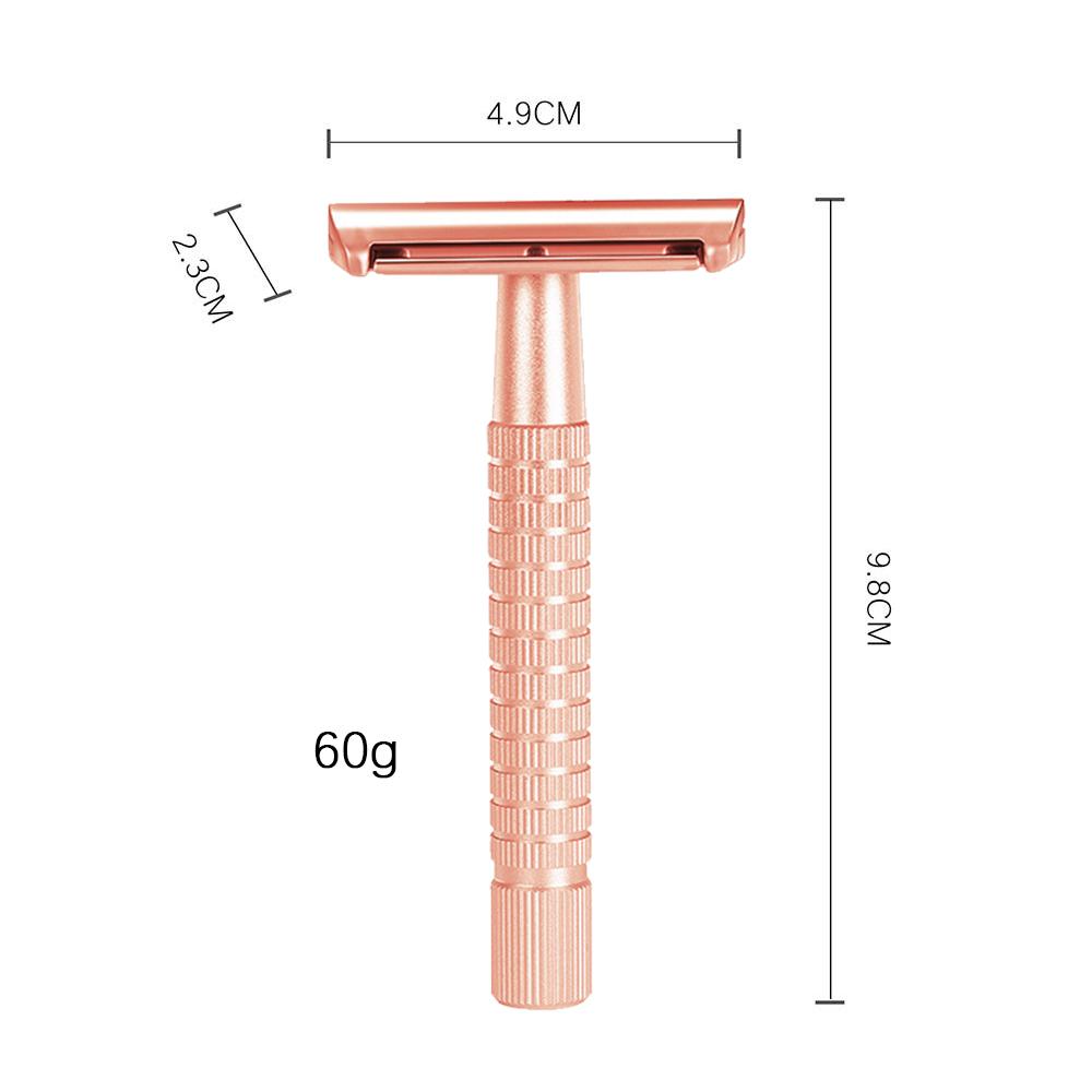 Kurzer Griff Aluminiumlegierung Klassischer Sicherheitsrasierer Doppelklingen-Rasierer für Männer mit 5 Super-Klingen