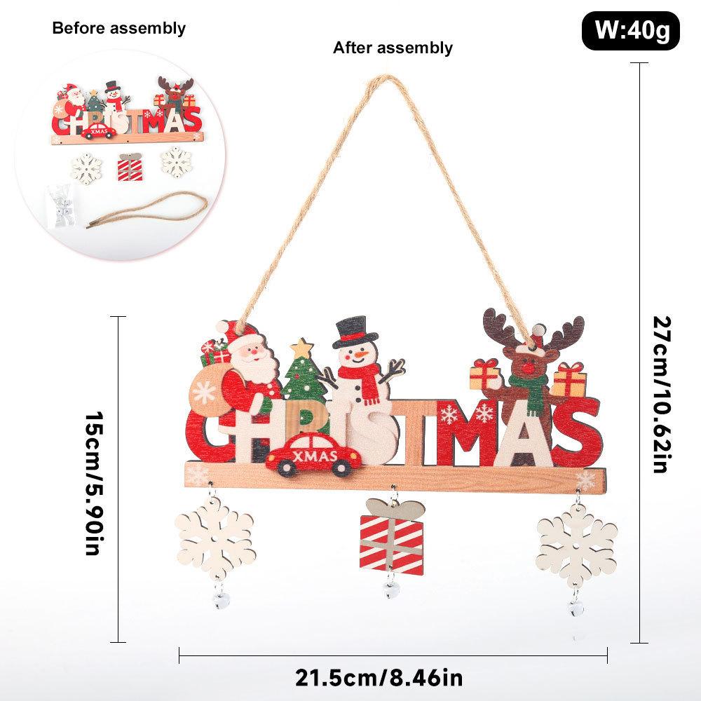 Gnome Santa Claus Wooden Hanging Ornament 2025 Merry Christmas Decoration for Home Door Xmas Tree Pendants Navidad New Year 2026